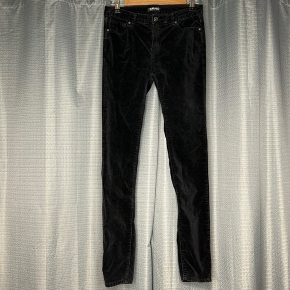 BUFFALO DAVID BITTON MIRAGE BLACK VELVET-LIKE SKINNY PANTS SIZE 4 - Picture 1 of 8